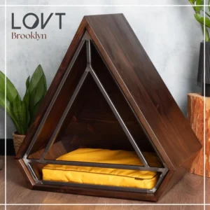 modern wooden indoor pet house with cushion bed – cozy dog & cat shelter